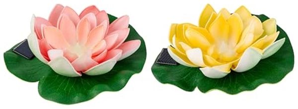 Lumineo LED Solarleuchte Solar Gartenleuchte Seerose 17x6cm Kunststoff 1 Stück Sortiert