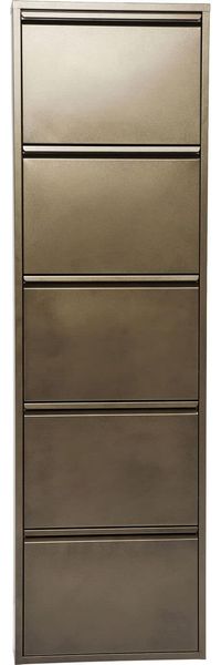 Kare Design Schukipper Caruso 5-er, Bronze, Schuhkipper, Schuhschrank, Stahl, Schuablage für 10 Paar Schuhe, Unikat, 170 x 50 x 14 cm (H/B/T)