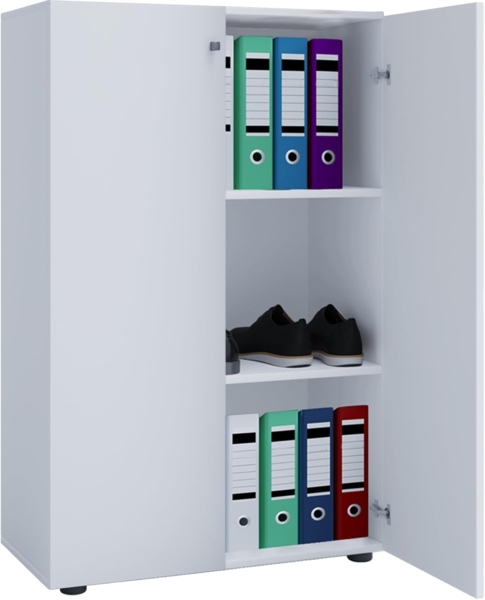 VCM Büroschrank Lona 913933 Weiß B. 70 x H. 111 x T. 38 cm