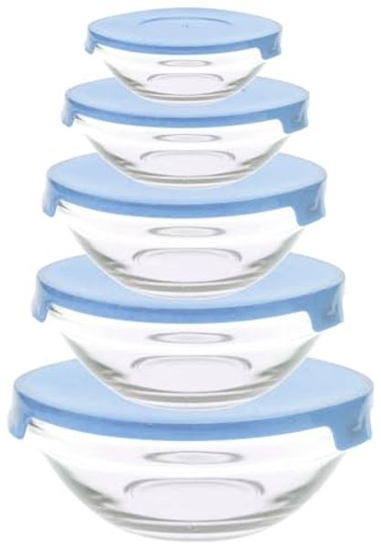 HAC24 Schüssel Vorratsdosen Glas Set Aufbewahrungsdosen Frischhaltedosen, Glas, (Set, 10-tlg), mit Deckel