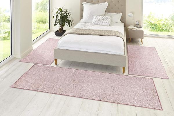 Kurzflor Bettumrandung Pure - rose - 70x140/70x140/70x230 cm