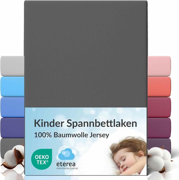 etérea Comfort Jersey Spannbettlaken Anthrazit 60x120 cm - 70x140 cm