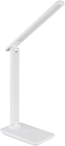 LED Tischleuchte, Touchdimmer, beweglich, Kunstleder, H 50cm