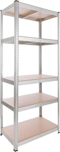 Arebos Schwerlastregal 180 x 75 x 45 cm | 875 kg Tragkraft | 5 MDF-Platten | Einfache Montage durch Stecksystem Regal Lagerregal Kellerregal Steckregal Werkstattregal | verzinkt