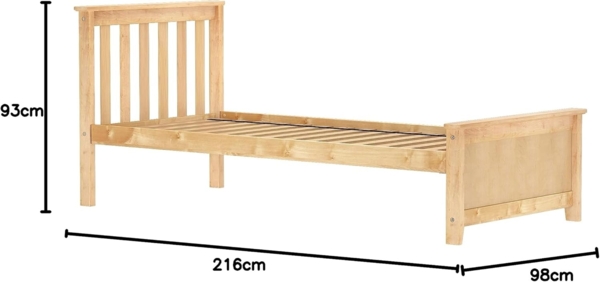 Max & Lily Bett 90x200 cm inklusive Lattenrost, Kinderbett mit Stauraum unter dem Bett, Bettgestell mit Kopfteil, Holzbett aus neuseeländischem Kieferholz, natur Bild 7