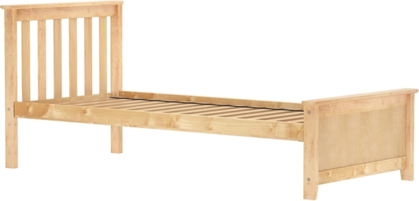 Max & Lily Bett 90x200 cm inklusive Lattenrost, Kinderbett mit Stauraum unter dem Bett, Bettgestell mit Kopfteil, Holzbett aus neuseeländischem Kieferholz, natur Bild 3