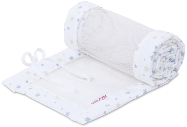 babybay Nestchen Mesh-Piqué passend für Modell Boxspring XXL, weiß Sternemix sand/azurblau