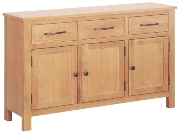 vidaXL Sideboard Braun 112 x 33,5 x 70 cm Massivholz Eiche 247598