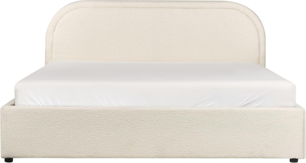 Bett mit Stauraum QUILLIEN 140 x 200 cm Bouclé Helles Beige