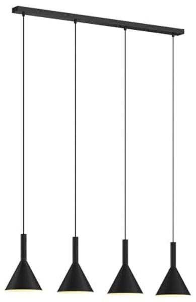 Arcchio Hängeleuchte Tadej, Metall, Schwarz IP20, 4 x 15 W LED