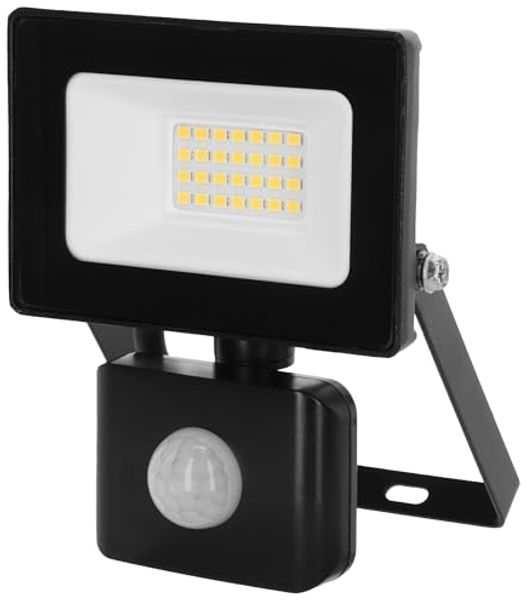 Kerbl LED Baustrahler LED-Außenstrahler, 20 W, mit Bewegungsmelder