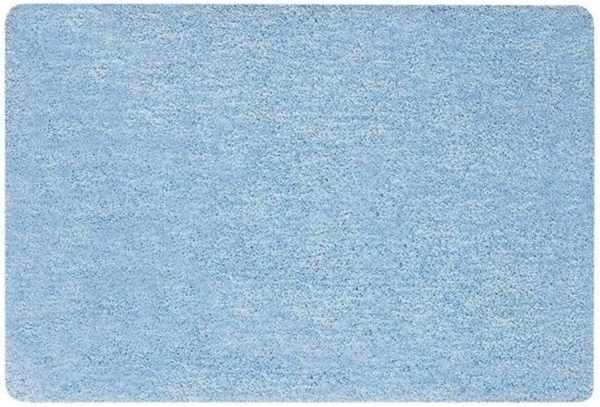 Spirella Badteppich Badematte Duschvorleger Mikrofaser Hochflor | flauschig | rutschhemmend | Gobi | geeignet für Fußbodenheizung | 40x60 cm | Hellblau