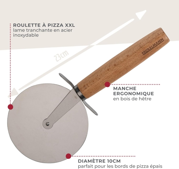 FACKELMANN Pizzaschneider XXL - robust, Teigschneider, Kuchenmesser Bild 3