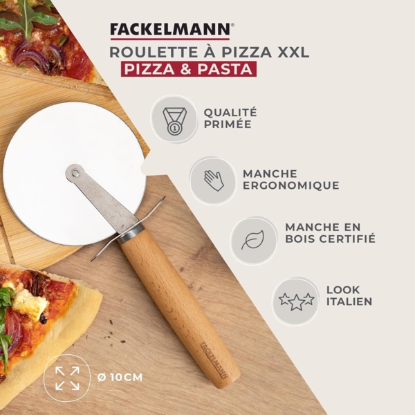FACKELMANN Pizzaschneider XXL - robust, Teigschneider, Kuchenmesser Bild 2