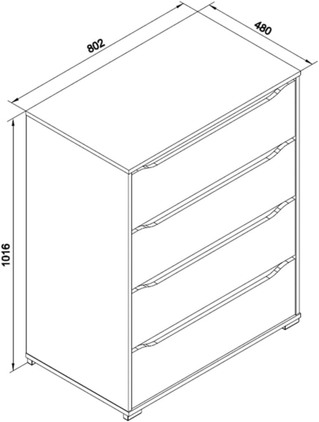 Kommode Ruben Weiß 48 x 101.6 cm Vicco Bild 3