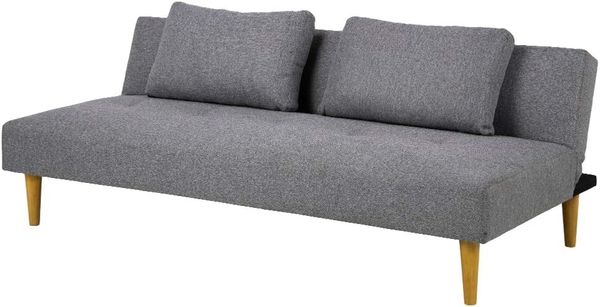 Selsey AVECT - Schlafcouch / Sofa mit Schlaffunktion - Stoffbezug in Grau, helle Holzbeine - ausklappbar, 180 cm brei