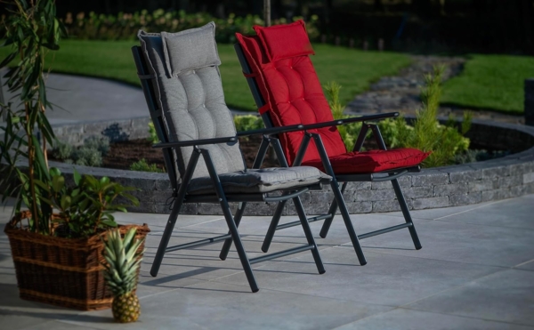 sunnypillow Hochlehnerauflage Gartenstuhlauflagen mit abnehmbarem Kopfpolster 120x50x9 cm, (1 St), Auflage Polsterauflagen UV-Lichtecht Bild 8