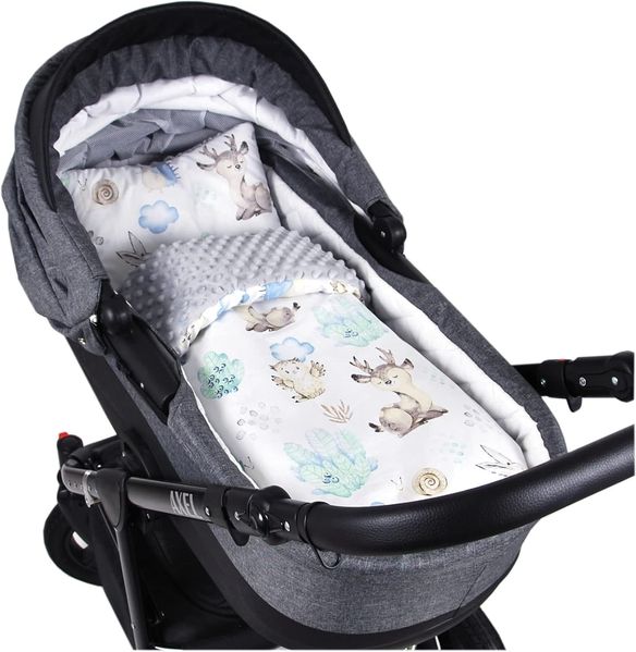 Kinderdecke BABYLUX Babydecke MINKY 2Set Kuscheldecke Decke 75 x 60cm Kinderwagen, BabyLux, MP122 - Grau + Igel