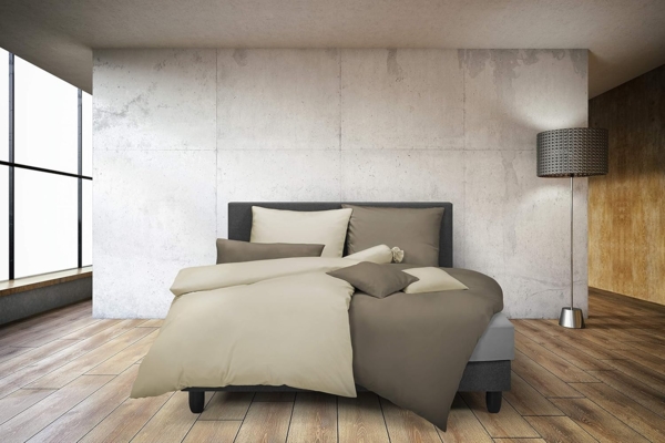 Fleuresse Uni Interlock Jersey Bettwäsche Colours|155x220 cm + 80x80 cm| mokka Bild 7