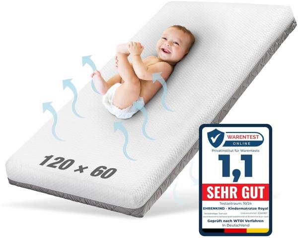 Babymatratze Royal, Babymatratze für Babybett, Baby Matratze, Ehrenkind, 10 cm hoch, (Verschiedene Größen für Babys und Kinder, Babymatratze 60x120 cm), Babymatratze 60x120x10 cm