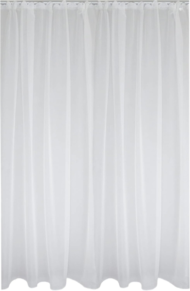 Haus und Deko Gardine Voile Dekoschal Gardine Emotion weiß Organza Vorhang Kräuselband weiß (1 St), Kräuselband, transparent, Polyester