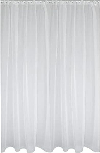 Haus und Deko Gardine Voile Dekoschal Gardine Emotion weiß Organza Vorhang Kräuselband weiß (1 St), Kräuselband, transparent, Polyester