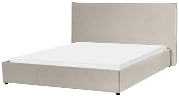 Wasserbett Samtstoff LAVAUR 160 x 200 cm Taupe