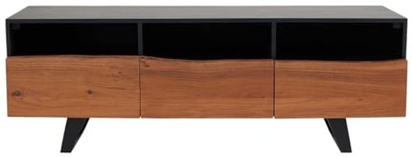 riess-ambiente TV-Board ORGANIC ARTWORK 140cm anthrazit / natur (Einzelartikel, 1 St), Wohnzimmer · Massivholz · Metall · Akazie · Industrial Design