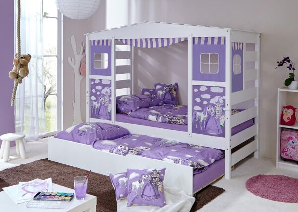 Hausbett "Lio" 90x200 Kiefer massiv weiß