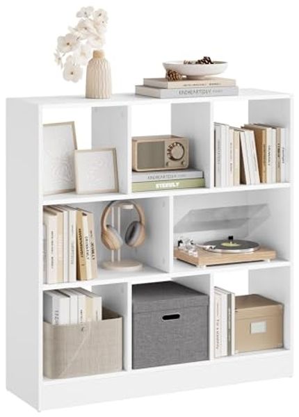 Bücherregal Bücherschrank mit 8 Fächern Modell Kuep weiß
