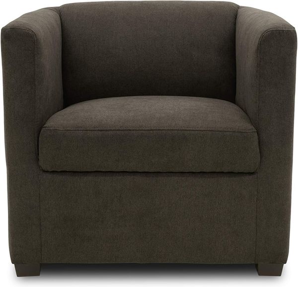 DOMO. collection Bob Sessel, retro Sessel mit Armlehnen und Federkern, 73 x 75 x 69 cm, kleiner Polstersessel Cocktail Loungesessel in Mikrofaser anthrazit