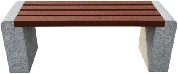 TrendLine Gartenbank 120x35x45cm Holzbank Granit wetter- & frostbeständig Bank