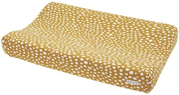 Meyco Baby Cheetah Wickelauflagenbezug (weich und hautfreundlich, aus 100% Baumwolle, waschbar, einfache Pflege, trocknergeeignet, Größe: 50x70 cm), Honig Gold