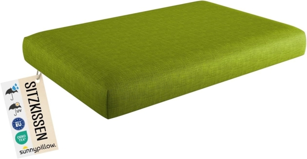 sunnypillow Palettenkissen mit abnehmbarem Bezug UV - beständig Outdoor wasserdicht Kaltschaum Palettenauflage Palettenpolster Palettensofa Sitzkissen 120 x 80 x 15 cm Grün