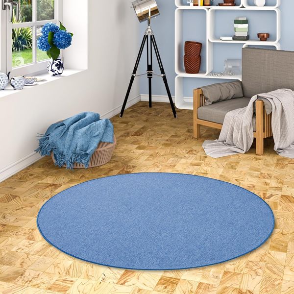 Snapstyle Veloursteppich Feinschlingen Velour Teppich Strong Rund, Rund, Höhe: 5 mm