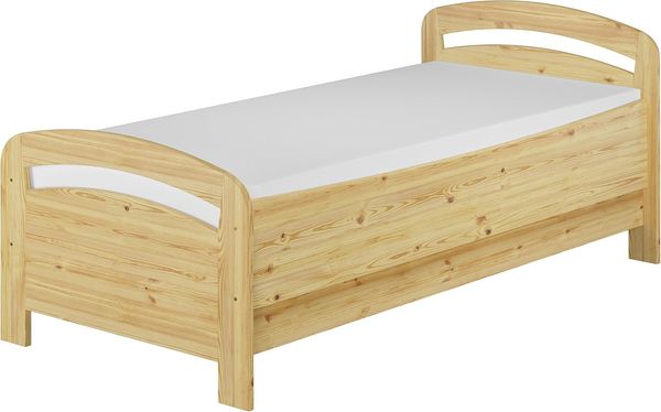 Seniorenbett extra hoch 90x200 Matratze Rollrost Kiefer Bett Massivholz Holzbett 60.43-09 M