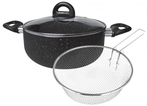 Frittiertopf Fritteuse Pommes Topf mit Korb Ø24 Induktion Cheffinger CF-PAFRY24