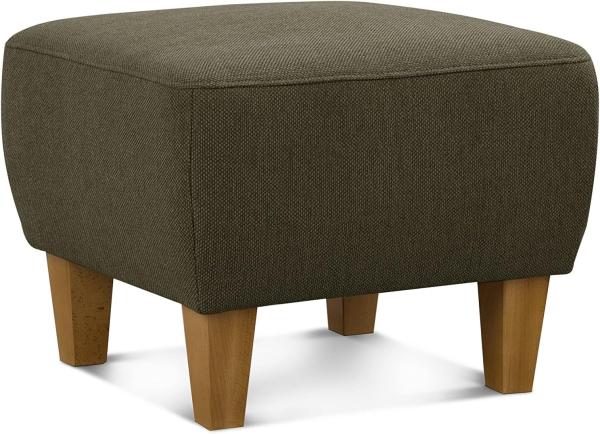 CAVADORE Hocker Ben / Moderner, vielseitiger Armlehnensessel / Passender Sessel separat erhältlich / 52 x 46 x 52 / Mehrfarbiger Strukturstoff, Orange