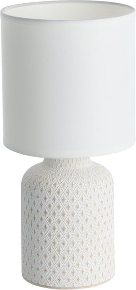 Eglo 97773 Tischleuchte BELLARIVA E14 1X40W Keramik creme-weiß, Textil Ø15cm H:32cm mit Kabelschalter