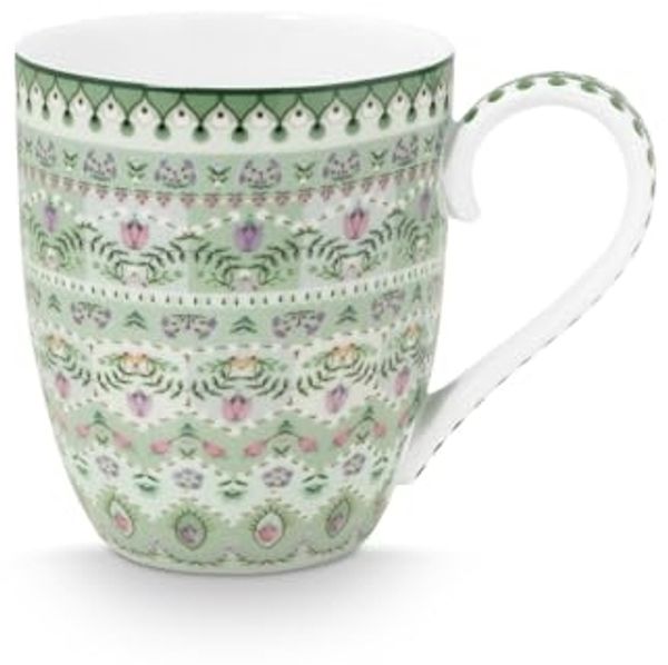 PiP Studio Becher Lily&Lotus Moon Delight Light Green Becher XL 450ml, Porzellan