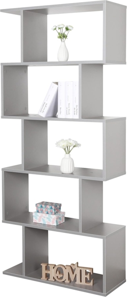 Standregal 160 x 70 x 25 cm grau – Bücherregal Raumteiler Wohnzimmer RICOO WM073-PL