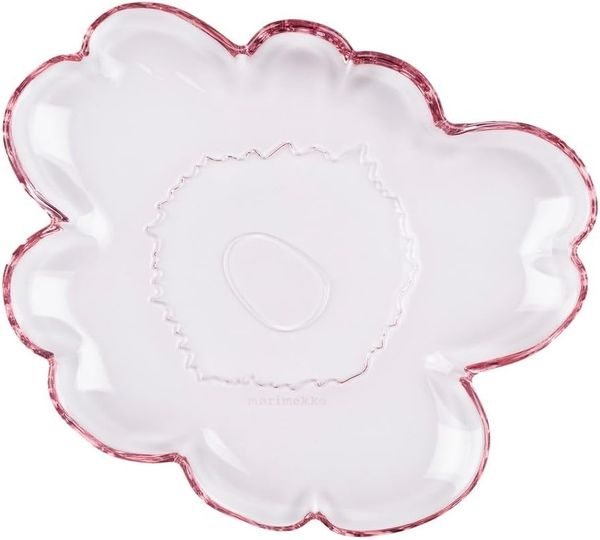 Marimekko Servierplatte Teller Unikko Glas Light Pink (20 cm)