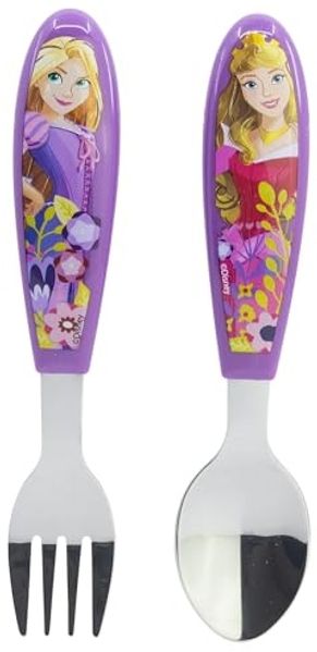 Disney Princess Kinderbesteck Set 2-teilig – Löffel & Gabel mit Motivgriffen