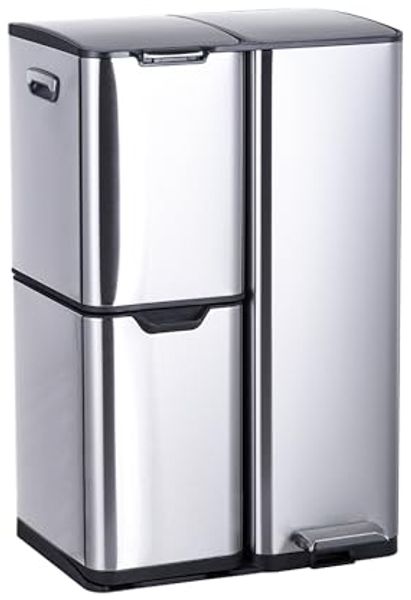 Relaxdays Mülleimer 3 Fächer 60 l
