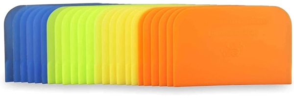 Einfache Teigkarte 24 Stück Teigschaber, Teigschaberkarte oder Teigbrotschneider zum Backen aus Kunststoff Schüsselschaber, Scraper zum Glattstreichen von Teig flexibles Material