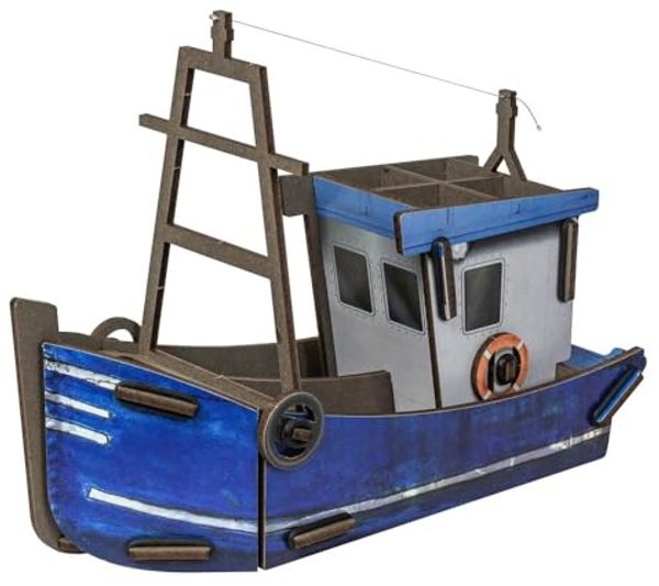 Werkhaus Stiftebox Fischkutter blau Stifte Köcher Halter WE2036
