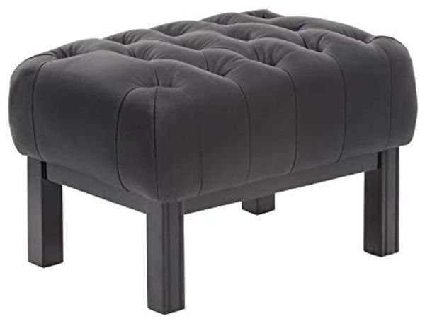 Chesterfield Hocker Kingsfield schwarz 61x43x46 cm Echtleder massivum Sitzhocker Fußhocker Lederhocker Wohnzimmer Herrenzimmer