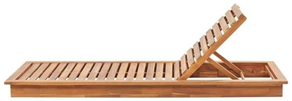 Beliani 'GRANARI' Gartenliege, Akazienholz Heller Holzfarbton, 70x190x77 cm Bild 6