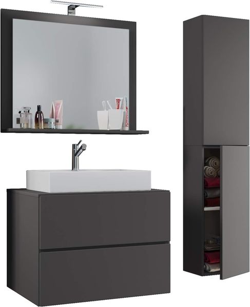 VCM Badmöbel Waschtisch Lendas 915208 Anthrazit H. 150 x B. 93 x T. 51 cm