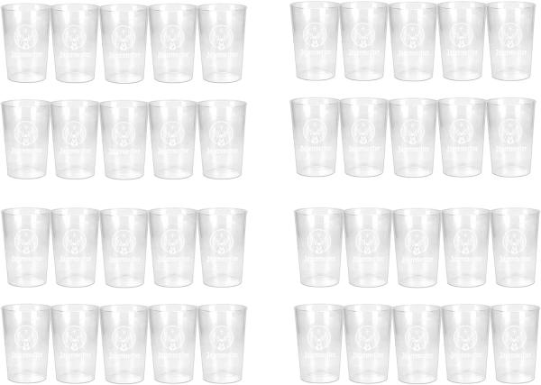 Jägermeister Plastik Becher 2/4cl geeicht - 40er Set